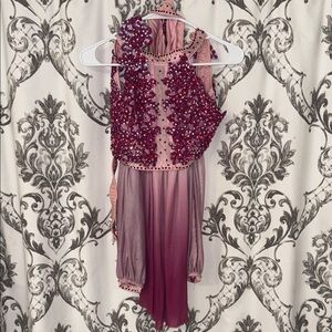 Two piece custom rhinestone costume